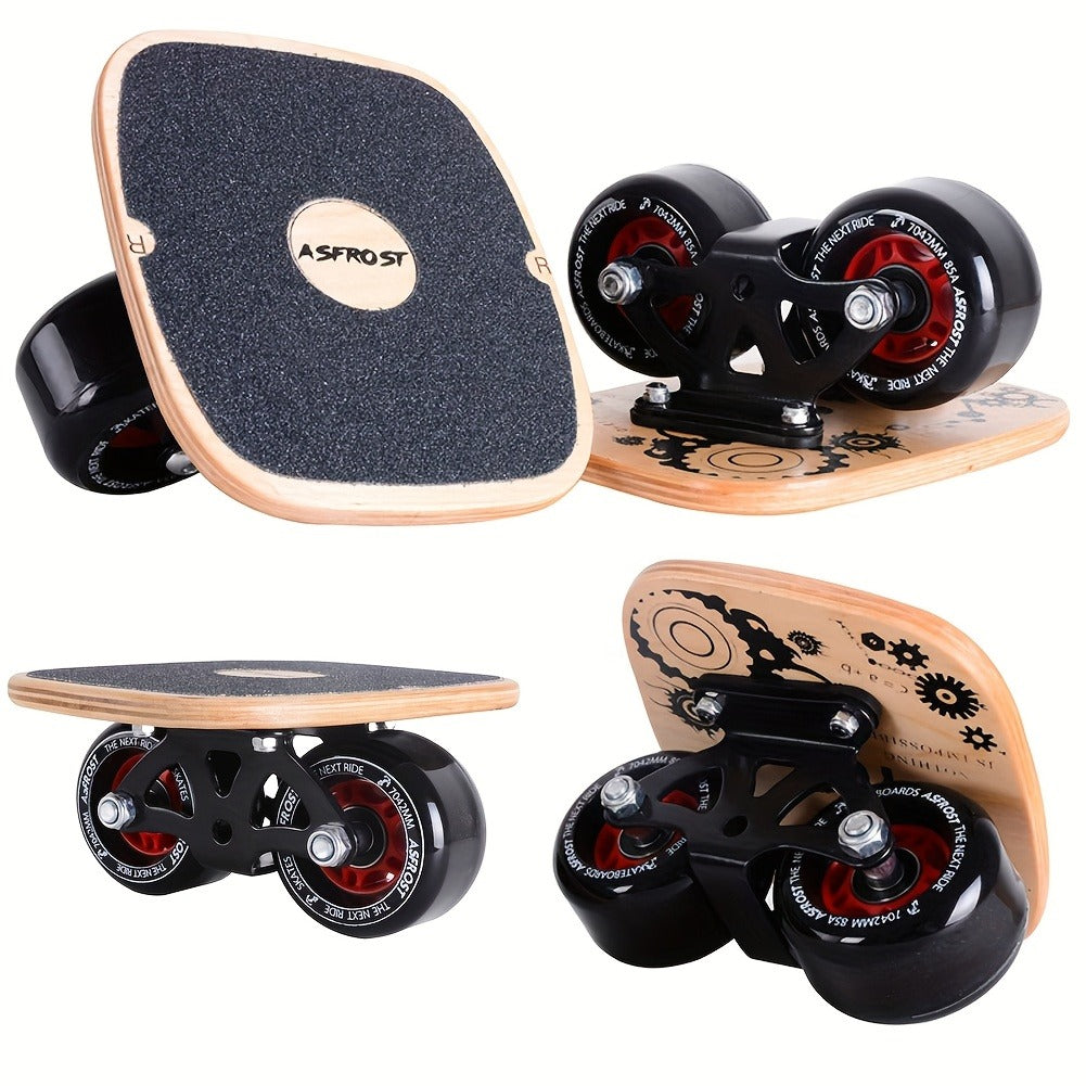 Split Drift Skateboard with PU Wheels & High-End Bearings | 7-Layer Maple Deck Anti-Slip Portable Roller Road Drift Skates Plate
