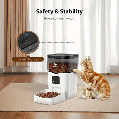 Smart WiFi Automatic Pet Feeder 101oz – App Control, Up to 10 Meals Per Day, HD Camera Option with 2.4G & 5G, Voice Assistant Compatible