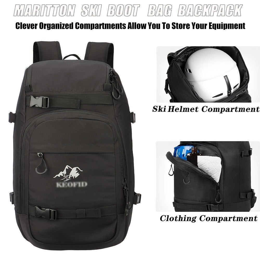 Ski Boot Bag Snowboard Backpack 40-50L Large Capacity Snow Gear Bag for Skiing Helmet Goggles Gloves Snowboard Accessories Winter Sports