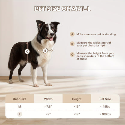 Dog Door 3-Flap Magnetic Pet Door for Interior & Exterior Doors or Wall – Heavy Duty Insulated Doggie Door with Closing Panel
