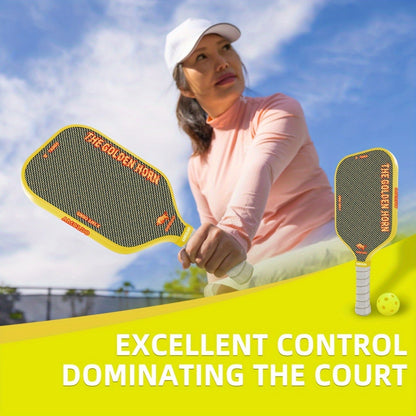 Titanium Pickleball Paddle 16mm Wire Woven Surface PP Honeycomb Core Hot Pressed Power Control Spin Pickleball Racket for Beginner