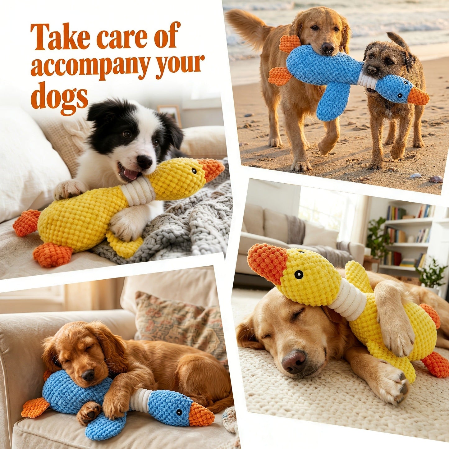 Plush Shark or Platypus Dog Toy with Crinkle Texture, Squeaker and Three Checkout Animal Designs