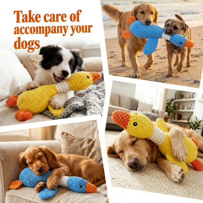 Plush Shark or Platypus Dog Toy with Crinkle Texture, Squeaker and Three Checkout Animal Designs