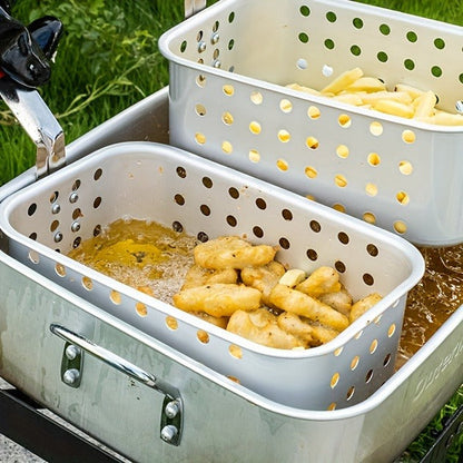 Outdoor Deep Fryer 18 Qt Dual Basket Propane Fish Fryer 58000 BTU Cast Iron Burner with Stand for BBQ Camping Tailgate