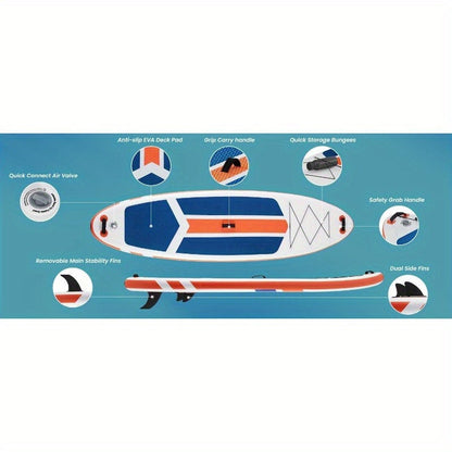Ultralight Inflatable SUP Board Wide Stable Design Non-Slip EVA Deck Portable Quick-Dry All-Season Performance for All Skill Levels