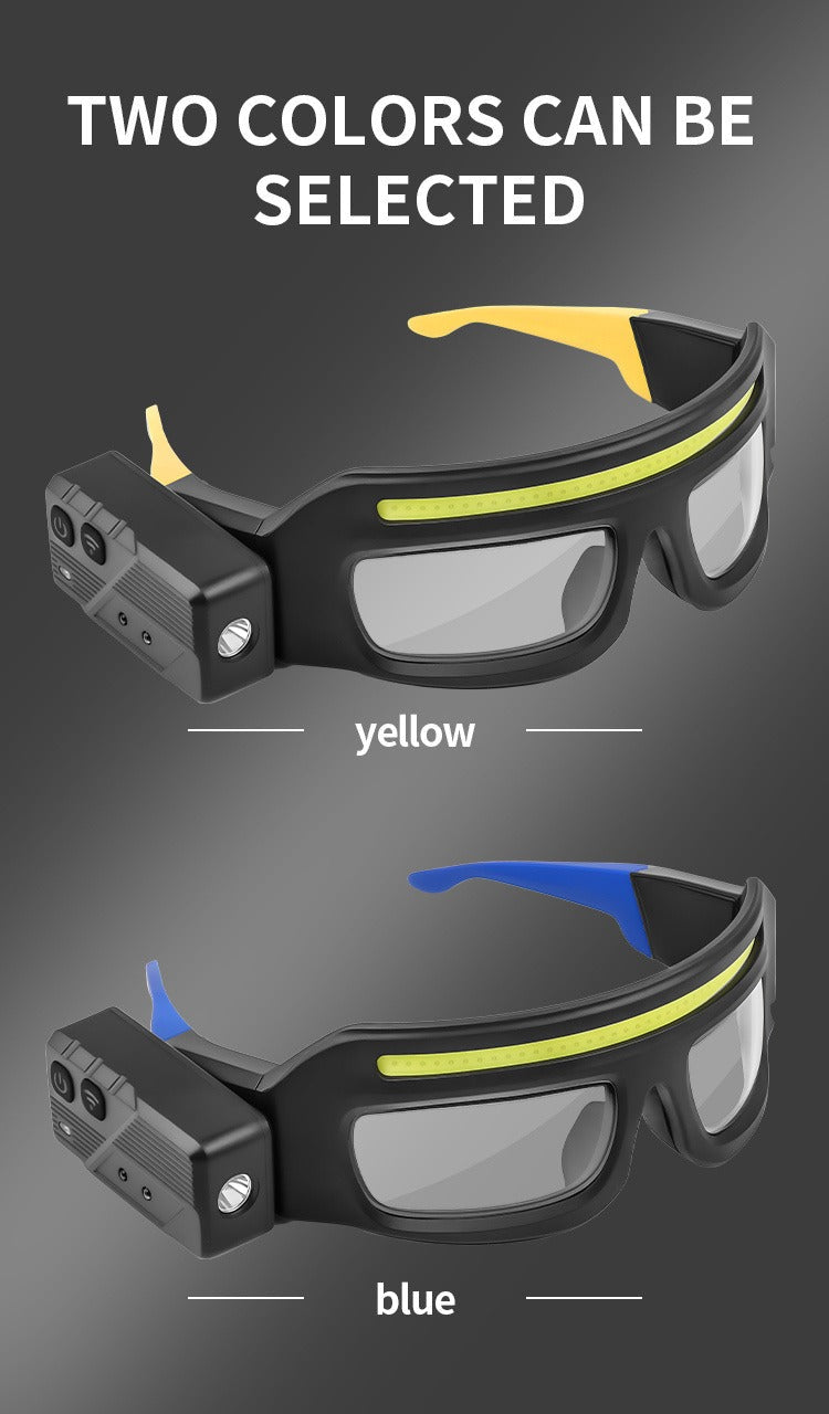 LED Headlamp Glasses Light – USB Rechargeable Head Torch with Rotatable Beam, Adjustable Brightness & Strobe Mode for Night Running