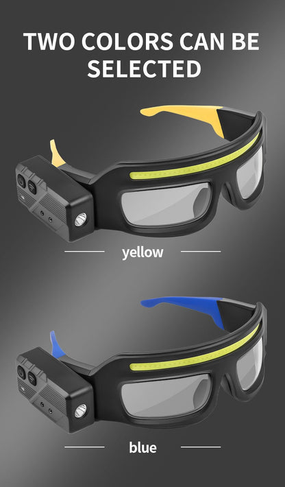 LED Headlamp Glasses Light – USB Rechargeable Head Torch with Rotatable Beam, Adjustable Brightness & Strobe Mode for Night Running