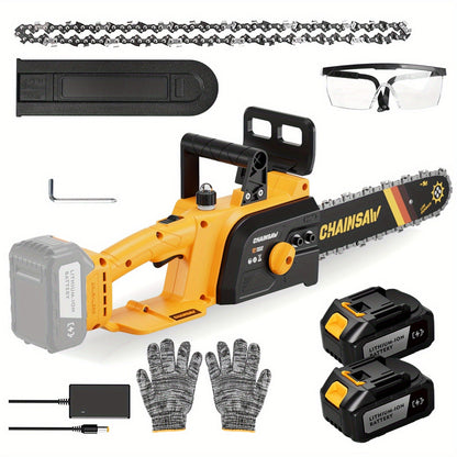 Cordless Brushless Chainsaw with 6- or 12-Inch Bar, One- or Two-Battery Kits in Purple, Green, Teal or Yellow