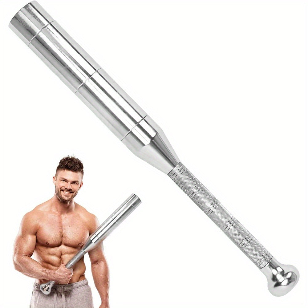 Fitness Equipment Adjustable Silver Steel Club with 6.5 to 17.5 lb Threaded Weight Configurations