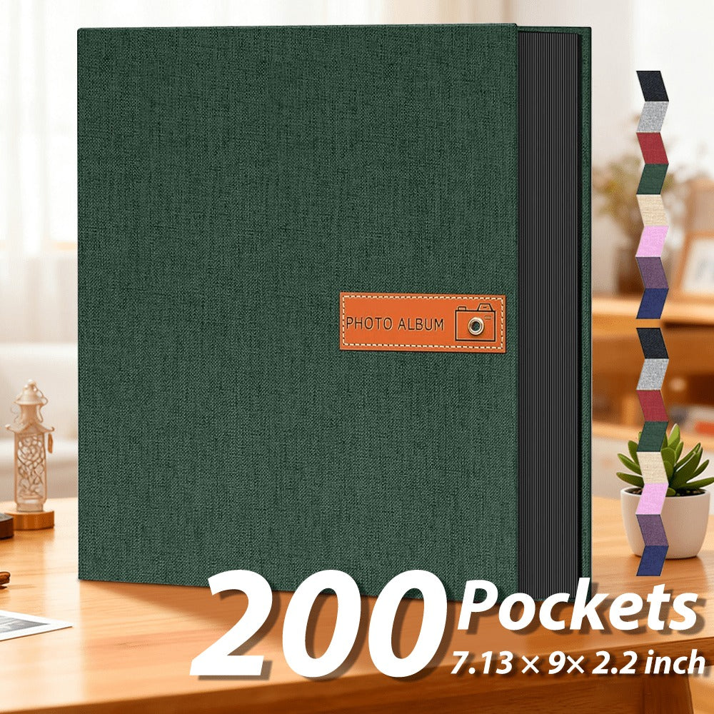 Photo Album 4x6 200 & 1000 Pockets with Label – Linen Hardcover Memory Book for Wedding, Baby, Travel, Anniversary