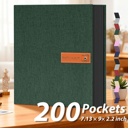 Photo Album 4x6 200 & 1000 Pockets with Label – Linen Hardcover Memory Book for Wedding, Baby, Travel, Anniversary