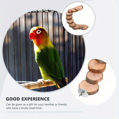 Parrot Ladder Toy Natural Wood Multi-Level Climbing Stand with Solid Wood Platform – Bird Exercise Perch for Parakeets