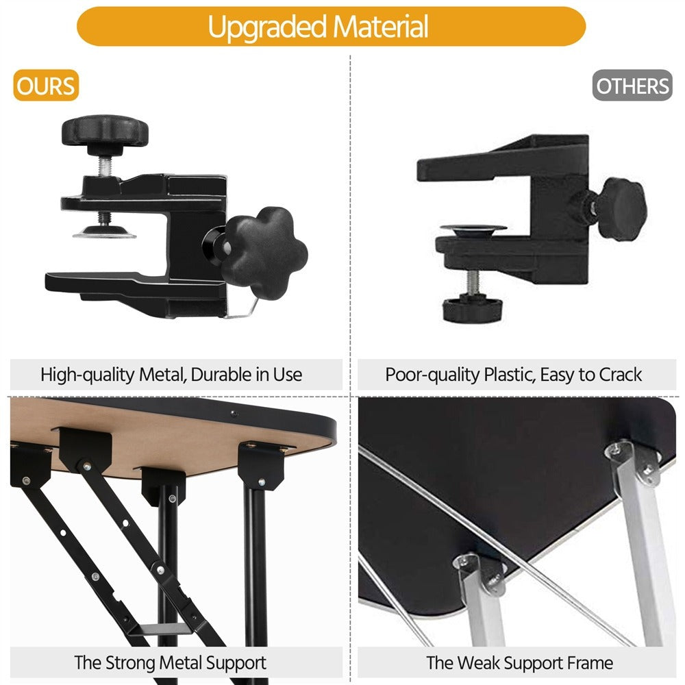 Pet Grooming Table Foldable with Height Adjustable Arm – Non-Slip Waterproof Surface, Folding Legs, Sturdy Metal Frame