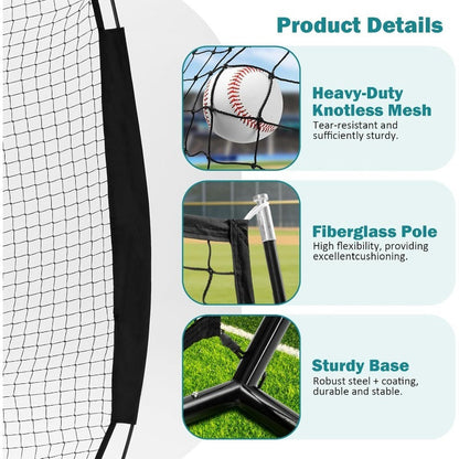 Baseball Softball Training Net 7x7ft with Arch Frame & Carry Bag – Batting & Pitching Practice for All Skill Levels, Black & Red Options