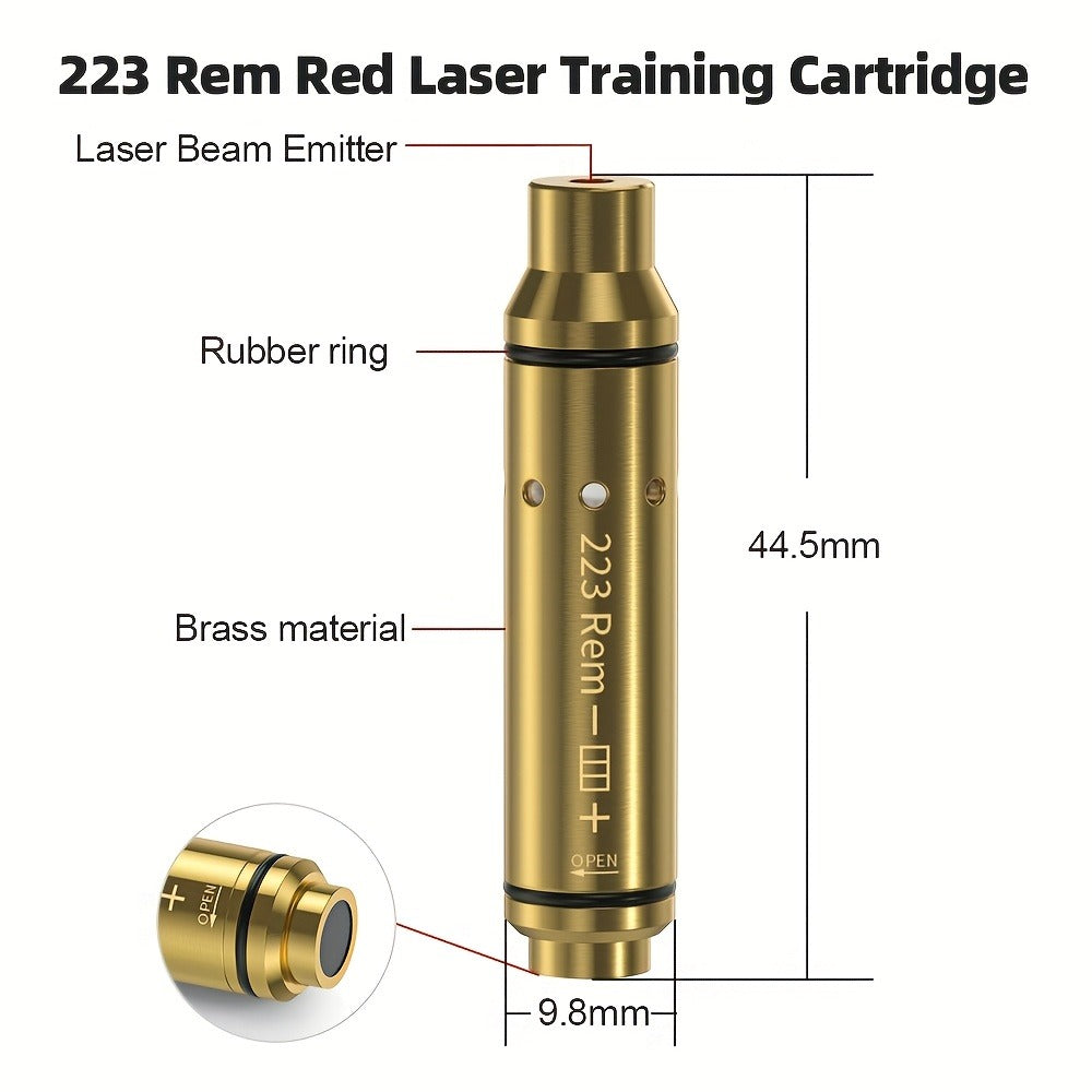 Dry Fire Laser Training Cartridge Multi-Caliber – 9mm 45ACP 223Rem 380ACP 357Sig 308Win 12GA 40Cal 6.5mm 7.62x39 | H59 Brass | Class IIIA