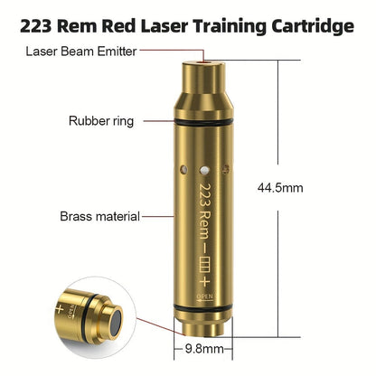 Dry Fire Laser Training Cartridge Multi-Caliber – 9mm 45ACP 223Rem 380ACP 357Sig 308Win 12GA 40Cal 6.5mm 7.62x39 | H59 Brass | Class IIIA