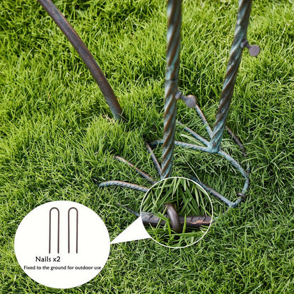 36-Inch Crane Sculpture Bird Bath Set with Separate 12.6-Inch Basin and Garden Stakes for Yard Decor