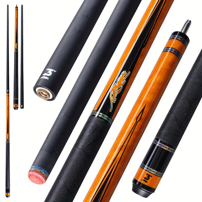 58-Inch Carbon Fiber Pool Cue with 12.5mm Tip, 3/8x8 Joint, Black Wrap and Four SP Graphic Designs