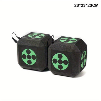 3D Archery Target Cube – Self-Healing Foam Multi-Faceted 23cm Block for Outdoor Backyard Range | Portable High-Density Target for Beginners