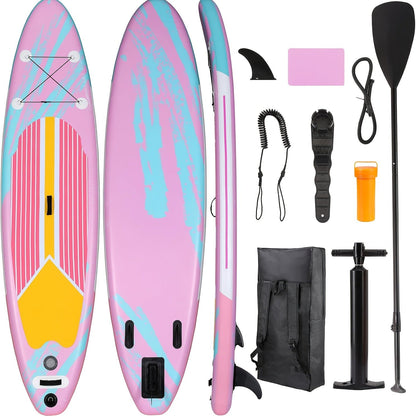 Stand Up Paddle Board 10ft 350lbs Inflatable SUP 3 Fins EVA Non-Slip Deck 12-15PSI Alloy Paddle Hand Pump Repair Kit Carrying Bag