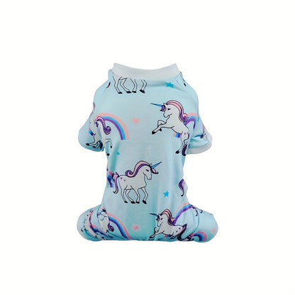 Puppy Clothes Set 4pcs Dog Cat Pajamas Onesie for Small Breeds Boys Girls, Spring Summer Shirts for Chihuahua Yorkshire Terrier Cats