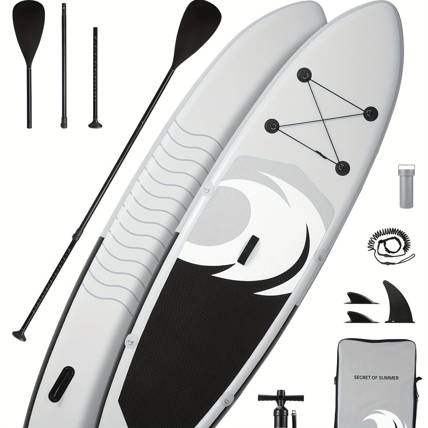 120 x 30 x 6-Inch Inflatable Stand-Up Paddle Board with Two-Plus-One Fin Setup and Six Design Options
