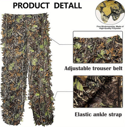 3D Leaf Ghillie Suit Lightweight Camouflage Hunting Suit for Men Women – Full Body Camo Outfit for Wildlife Photography, Birdwatching