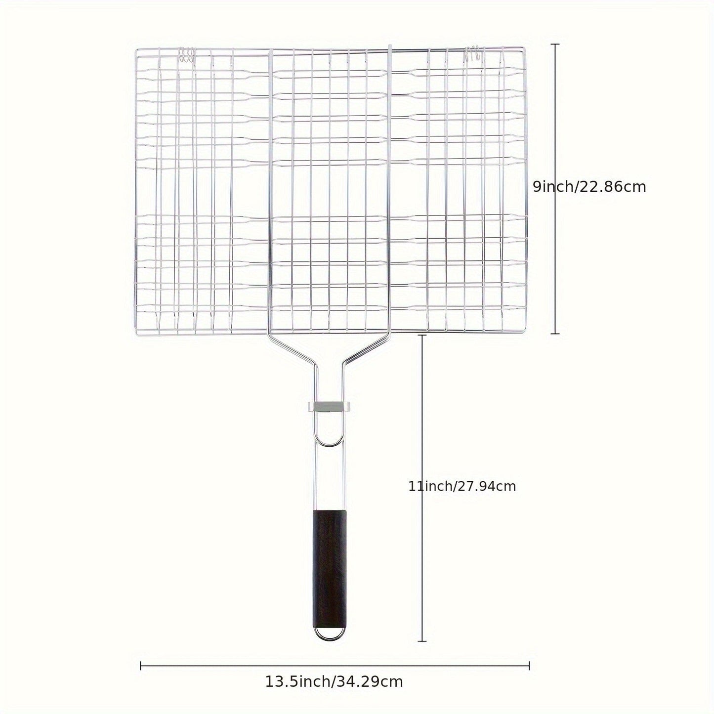 Grill Basket Stainless Steel Folding BBQ Grilling Basket for Fish Chicken Vegetables Shrimp Portable Outdoor Camping Barbecue Accessory 3