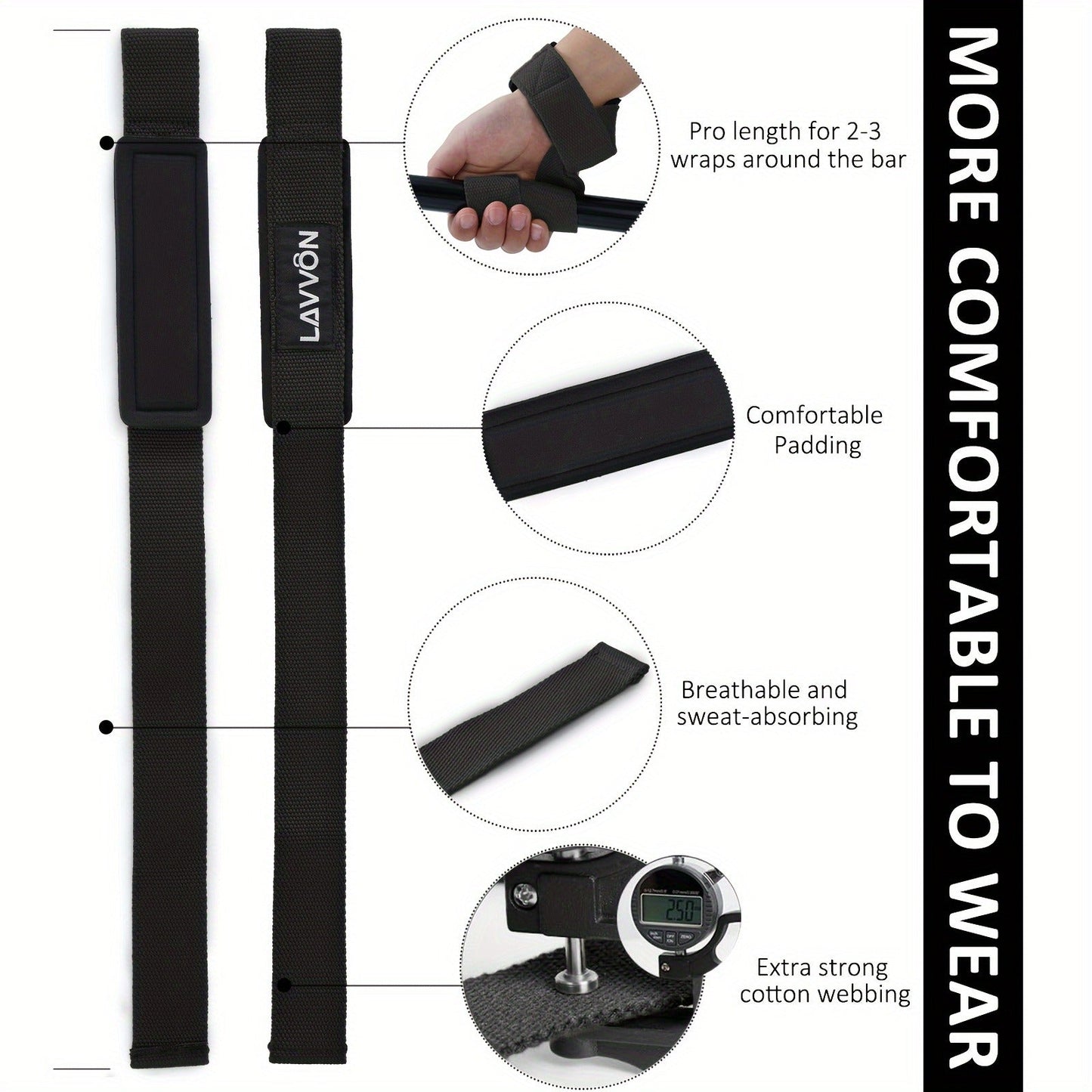 Barbell Squat Pad Set with Wrist Straps & Ankle Straps – Thick Anti-Slip Foam Bar Pad for Hip Thrusts, Squats & Lunges