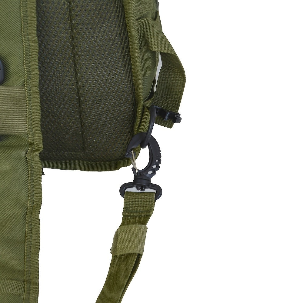 Multi-Pocket Tactical Chest Sling Bag with Adjustable Shoulder Strap in Black, Fern Green or Khaki
