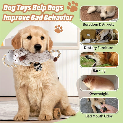 Dog Chew Toy Donkey Plush Squeaky Stretch Toy for Dogs – Durable Soft Stuffed Animal Chew Toy for Small Medium Large Dogs