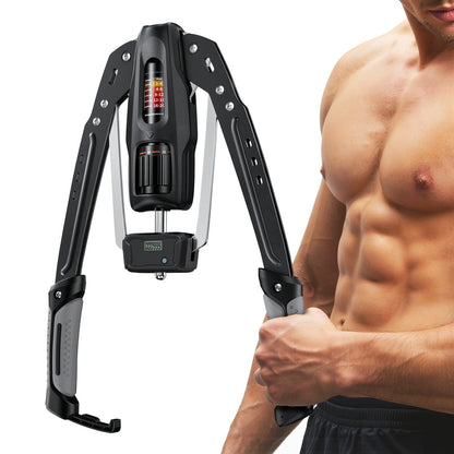 Fitness Equipment Folding Hydraulic Chest Expander with 20 Resistance Levels and Digital Rep Counter