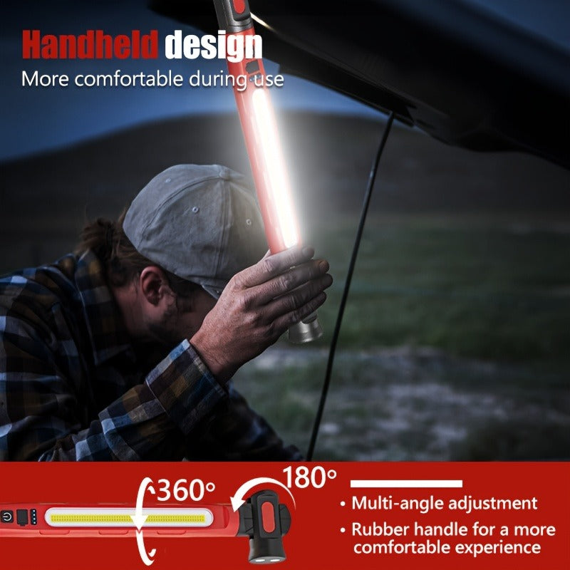 Long Bar Mechanic Work Light with Magnetic Base, Swivel Hooks and One- or Two-Piece Checkout Options
