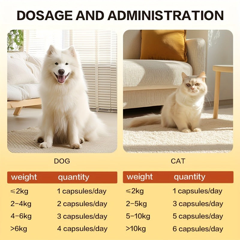 Pet Soft Chews for Skin & Hair, Probiotics & Calming – 200g / 130 Chewable Tablets, Moisturizes Skin, Maintains Coat