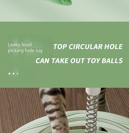 Cat Puzzle Toy Spinning Wheel with Food Spill Feeder – Interactive Rotating Excavating Toy for Indoor Cats & Kittens