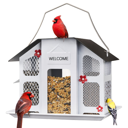 Metal Bird Feeder for Outside – 4 Lbs Large Capacity Hanging Wild Bird Feeder, for Garden, Yard and Pest Management