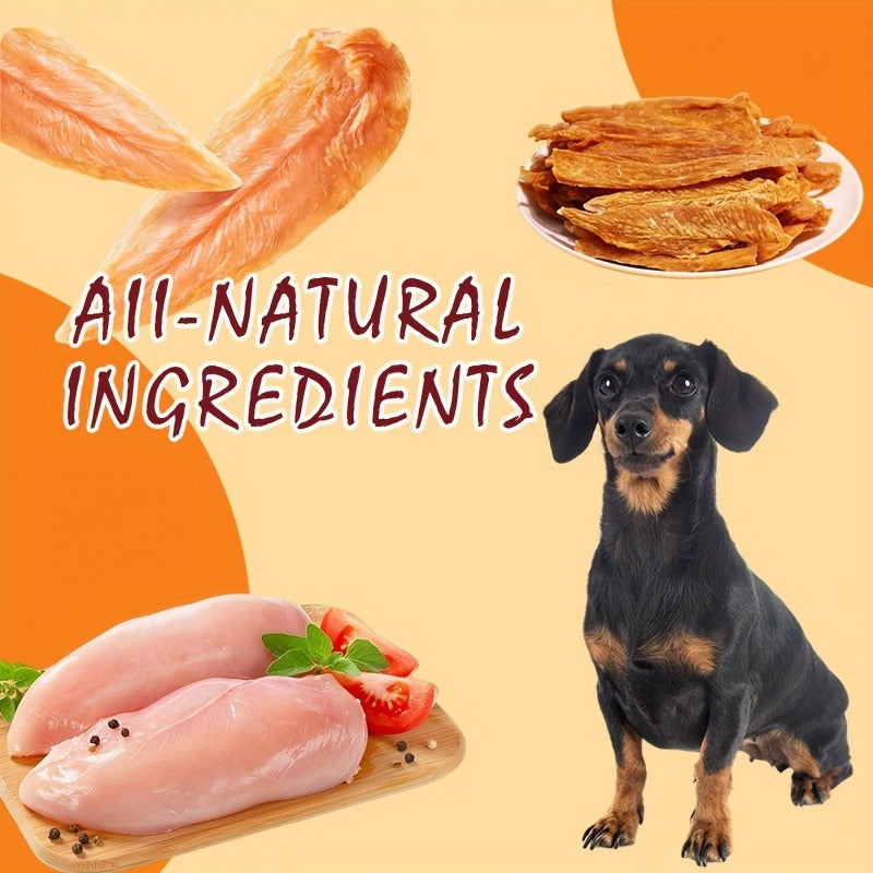 Chicken Jerky Treats for Dogs and Cats – High Protein Chicken Breast Slices, Grain-Free Dental Chews & Training Rewards for Puppies Kittens