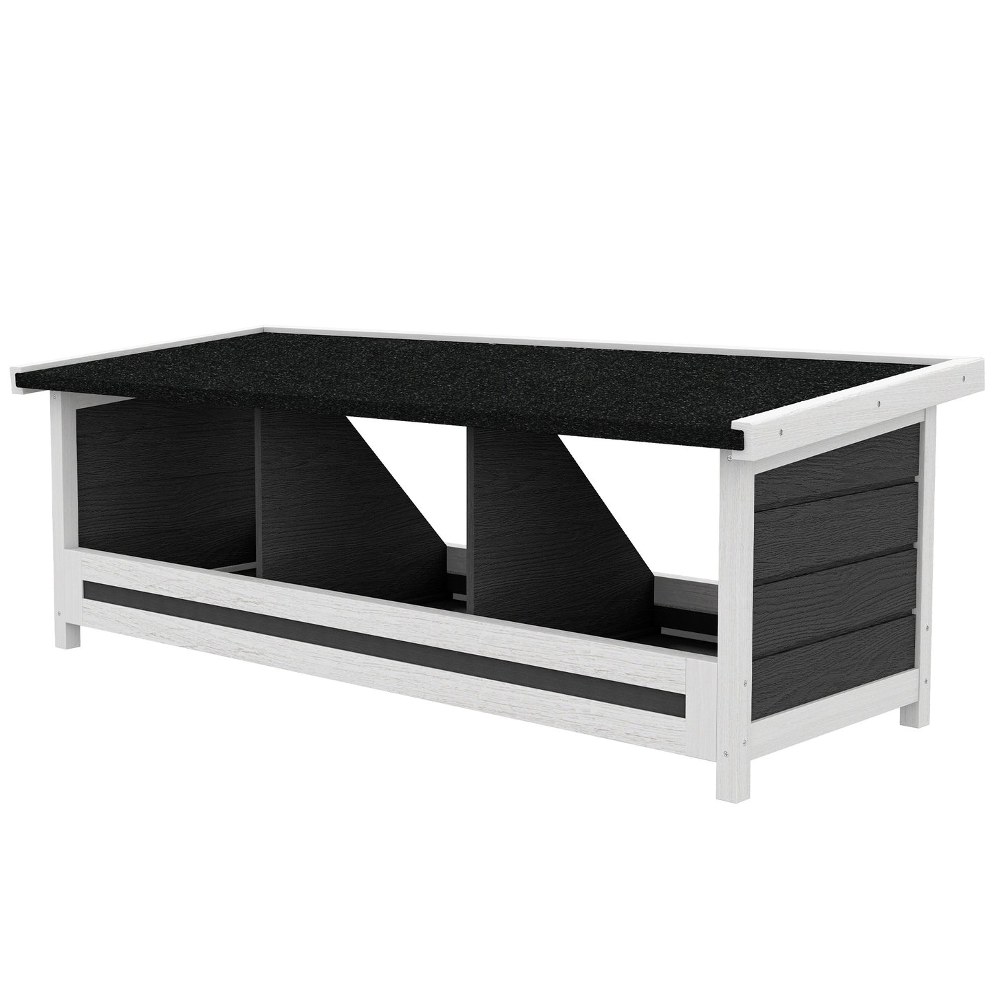 Chicken Nesting Box 3 Hole Wood Laying Box with Asphalt Roof for Hens, Indoor Outdoor Chicken Coop Nesting Boxes Fits Up to 3 Chickens