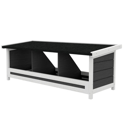 Chicken Nesting Box 3 Hole Wood Laying Box with Asphalt Roof for Hens, Indoor Outdoor Chicken Coop Nesting Boxes Fits Up to 3 Chickens