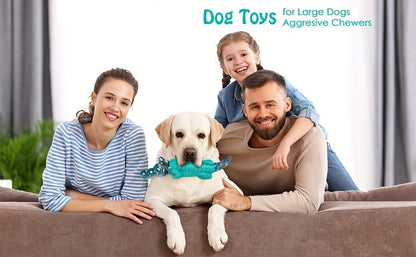 Indestructible Dog Chew Toy for Large & Medium Dogs – Tough Rubber Crocodile Chew Toy with Milk Flavor & Dental Ridges