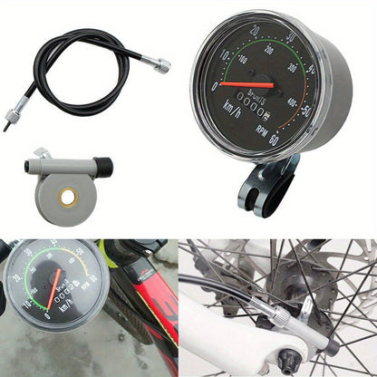 Bicycle Speedometer Classic Chrome Bezel Kit – Black, Left/Right Mountable, Fits 26/27.5/28/29 Inch Handlebars, General Bike & Exercycle