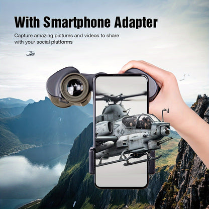 Full-Size 10x50 Binoculars with Smartphone Adapter, Carry Case and Neck Strap in Black, Mud or Green