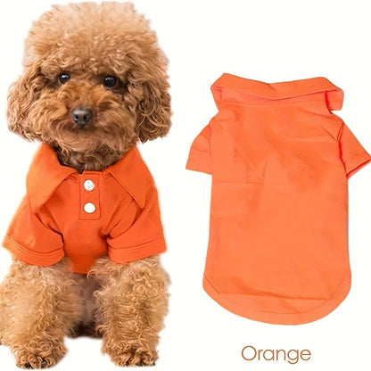 Dog Polo Shirt 6-Pack Collared T-Shirt Breathable Pullover – 100% Polyester All-Season Pet Outfit for Small Medium Dogs & Cats