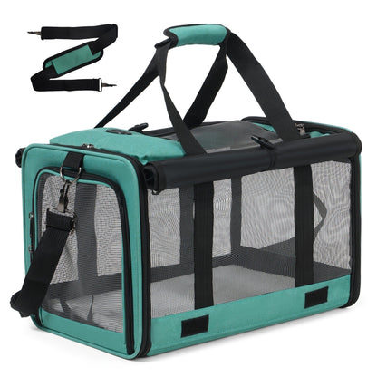 Soft-Sided Mesh-Panel Pet Carrier with Privacy Cover and Nine Color or Accessory Bundle Options