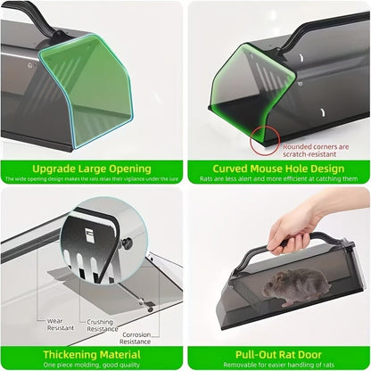 Mouse Trap Live Catch – Transparent Continuous Capture Rodent Trap for Indoor Home, Kitchen, Garage & Outdoor Use