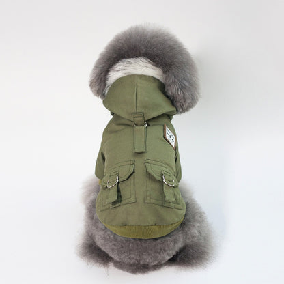 Dog Vest Coat Two-Leg Autumn Winter Lined Warm Pet Clothes for Small Medium Dogs, Sleeveless Back Coverage Dog Jacket for Cold Weather