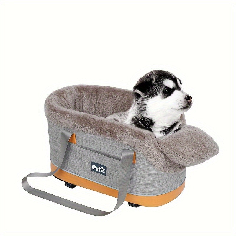 Pet Car Seat Carrier Bag Portable Safety Booster Seat for Dogs & Cats – Foldable Travel Bag with Car Pad, Secure Outing Bag