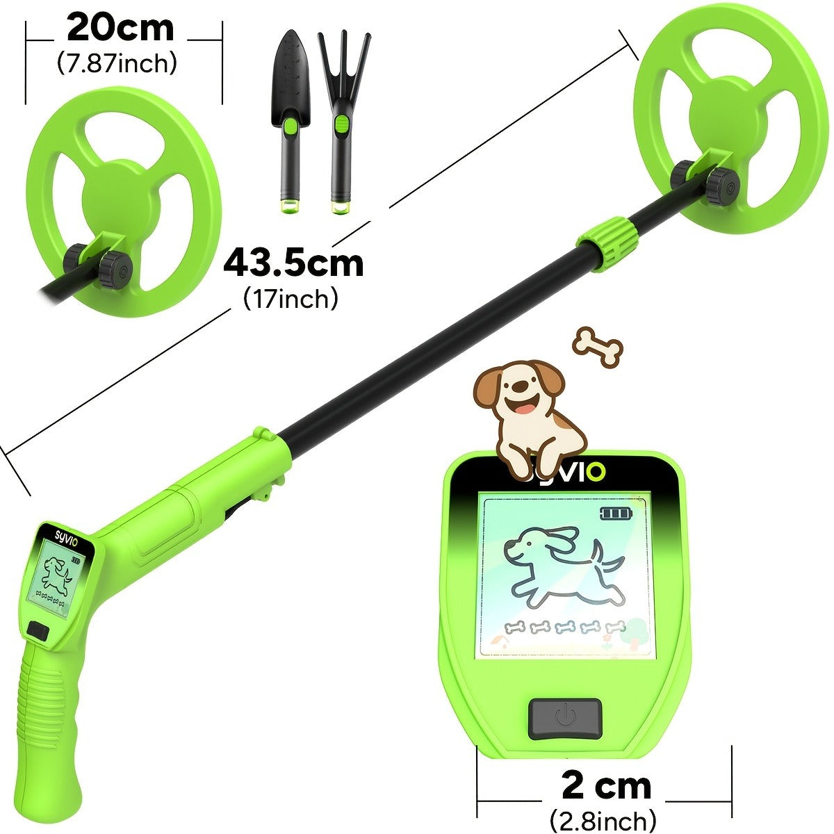 Metal Detector with LCD Display 8-Inch Coil 4 Modes Waterproof for Coins Relics Gold