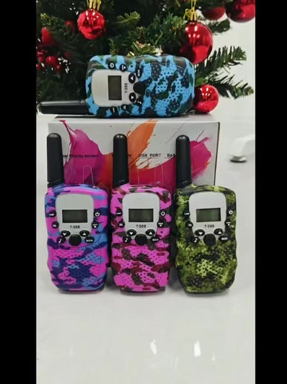 Colorful T-388 Two-Way Radio Set with LCD Screens in Two- or Four-Handset Packs for Outdoor Communication