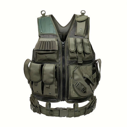 Tactical Fishing Vest with Quick Release – Lightweight Breathable Multi-Pocket Outdoor Vest for Men Camping Hiking Hunting Training